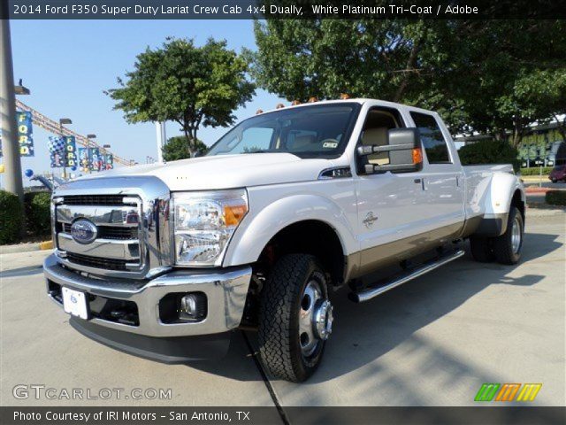 2014 Ford F350 Super Duty Lariat Crew Cab 4x4 Dually in White Platinum Tri-Coat