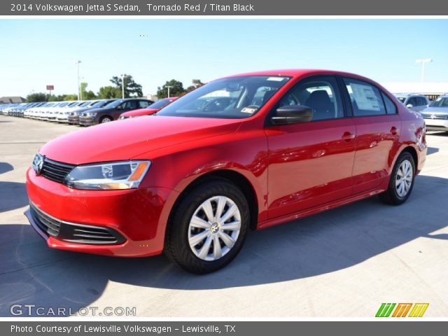 Tornado Red - 2014 Volkswagen Jetta S Sedan - Titan Black ...
