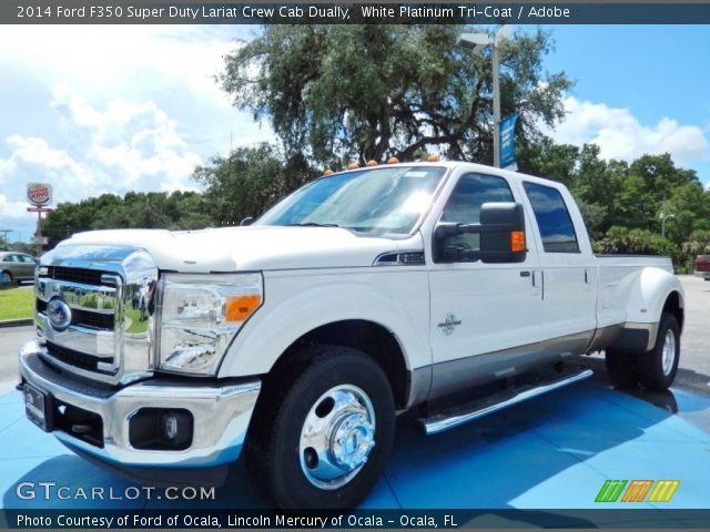 2014 Ford F350 Super Duty Lariat Crew Cab Dually in White Platinum Tri-Coat