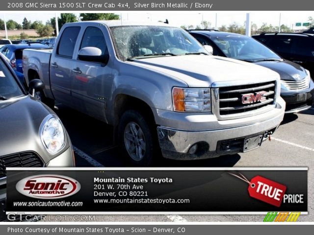 2008 GMC Sierra 1500 SLT Crew Cab 4x4 in Silver Birch Metallic