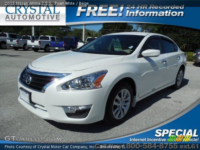 2013 Nissan Altima 2.5 S in Pearl White