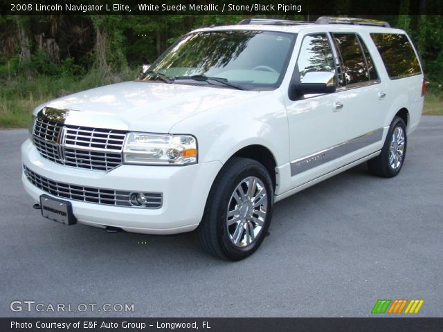 2008 Lincoln Navigator L Elite in White Suede Metallic