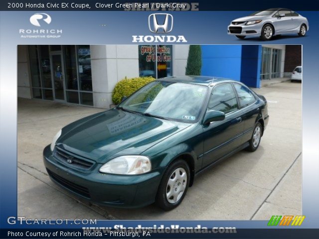 2000 Honda Civic EX Coupe in Clover Green Pearl