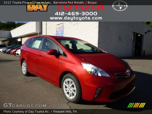 2013 Toyota Prius v Three Hybrid in Barcelona Red Metallic