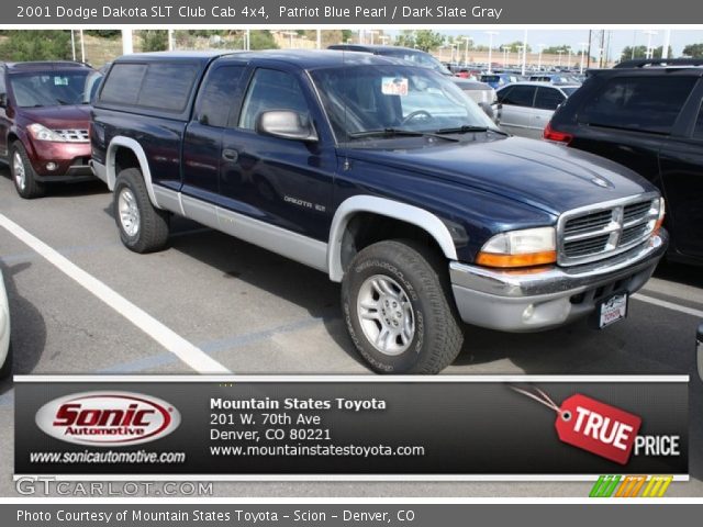 2001 Dodge Dakota SLT Club Cab 4x4 in Patriot Blue Pearl
