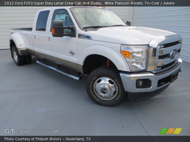 2013 Ford F350 Super Duty Lariat Crew Cab 4x4 Dually in White Platinum Metallic Tri-Coat
