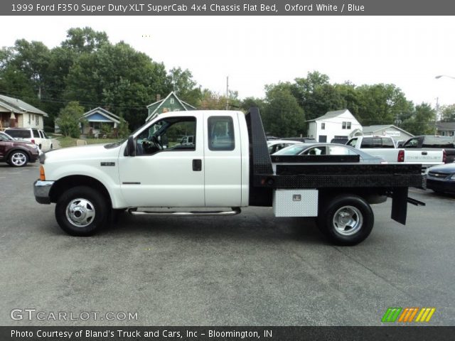 1999 Ford F350 Super Duty XLT SuperCab 4x4 Chassis Flat Bed in Oxford White