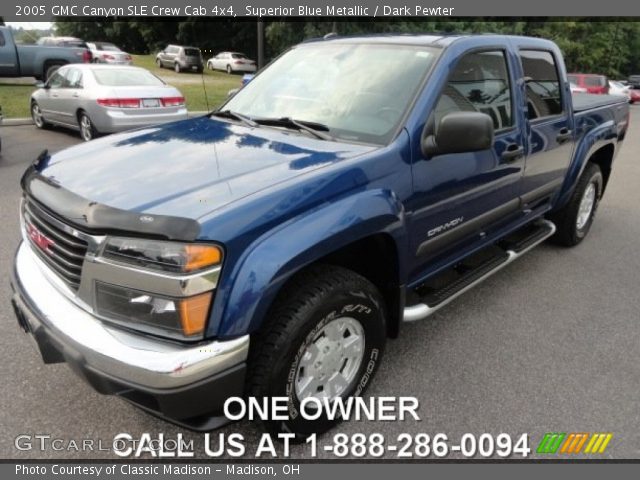 2005 GMC Canyon SLE Crew Cab 4x4 in Superior Blue Metallic