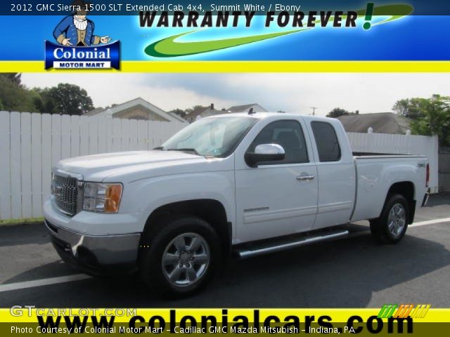 2012 GMC Sierra 1500 SLT Extended Cab 4x4 in Summit White