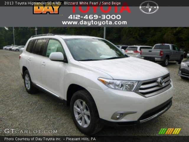 2013 Toyota Highlander SE 4WD in Blizzard White Pearl
