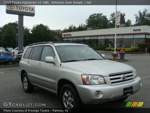 2004 Toyota Highlander V6 4WD in Millenium Silver Metallic