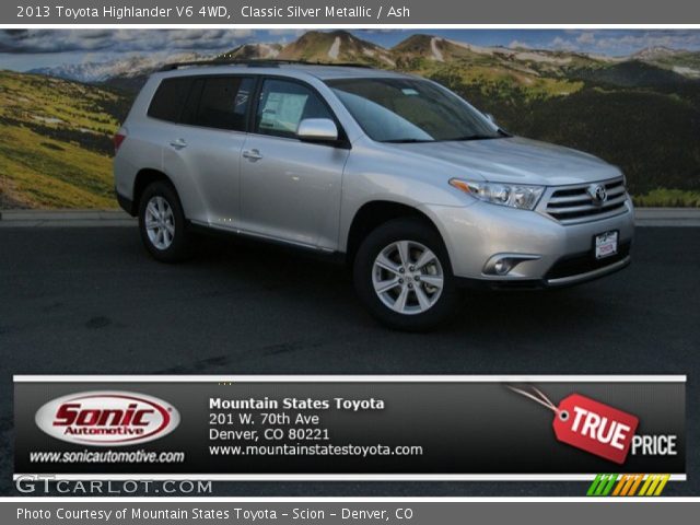 2013 Toyota Highlander V6 4WD in Classic Silver Metallic