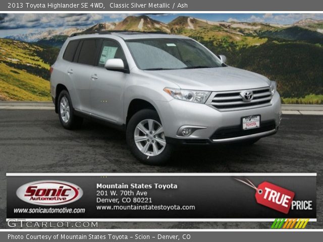 2013 Toyota Highlander SE 4WD in Classic Silver Metallic