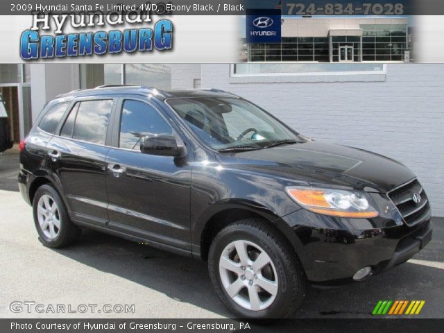 2009 Hyundai Santa Fe Limited 4WD in Ebony Black