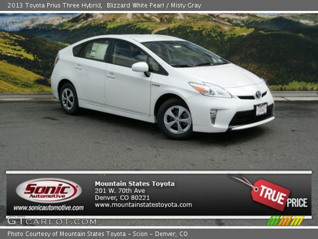 2013 Toyota Prius Three Hybrid in Blizzard White Pearl