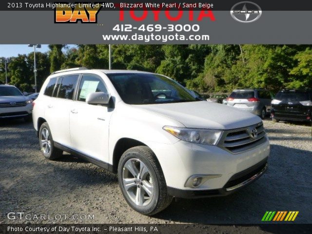 2013 Toyota Highlander Limited 4WD in Blizzard White Pearl