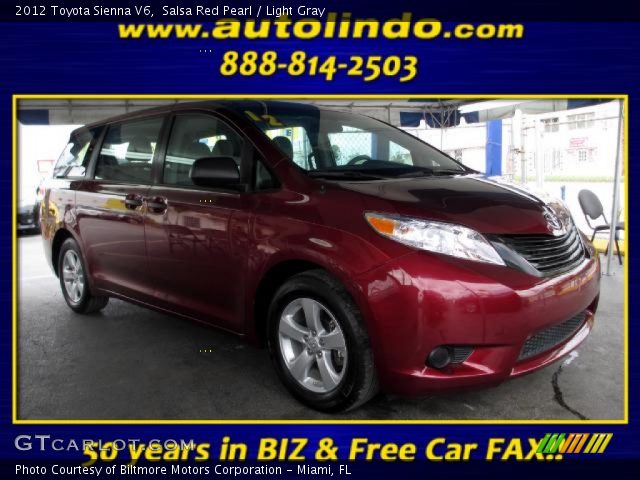 2012 Toyota Sienna V6 in Salsa Red Pearl