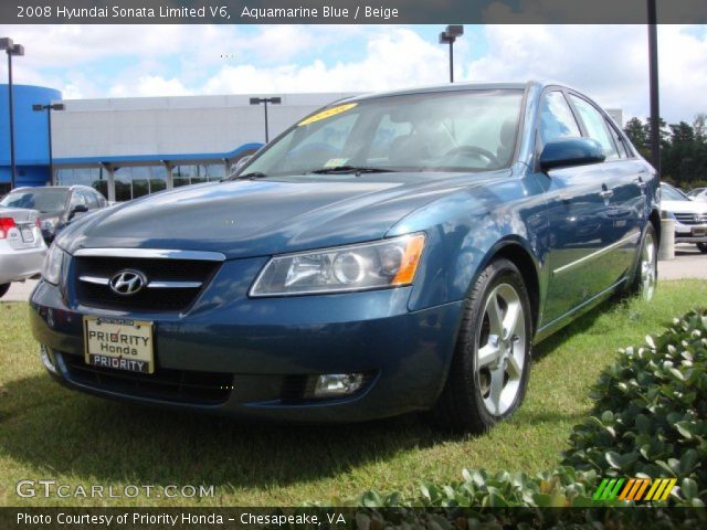 2008 Hyundai Sonata Limited V6 in Aquamarine Blue