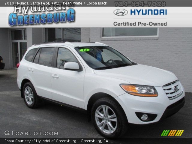 2010 Hyundai Santa Fe SE 4WD in Pearl White