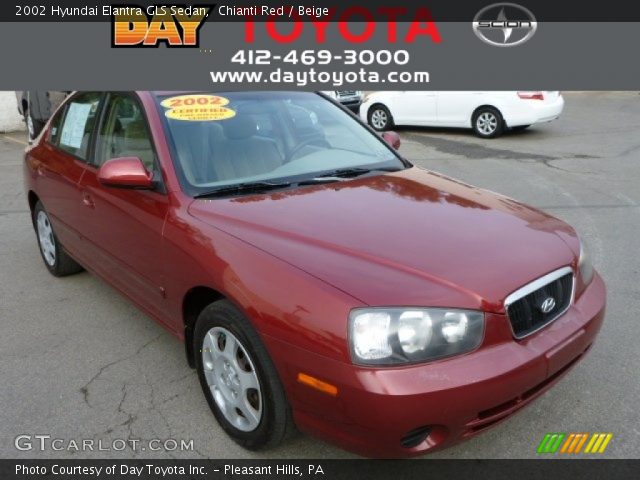 2002 Hyundai Elantra GLS Sedan in Chianti Red