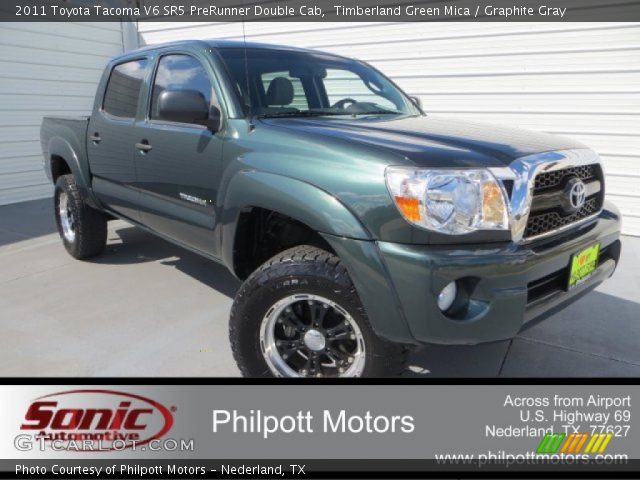 2011 Toyota Tacoma V6 SR5 PreRunner Double Cab in Timberland Green Mica