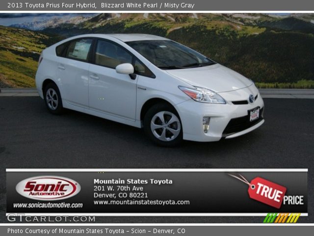 2013 Toyota Prius Four Hybrid in Blizzard White Pearl