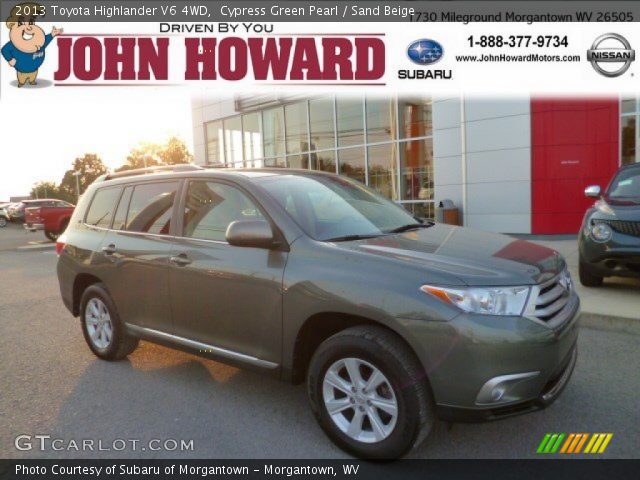 2013 Toyota Highlander V6 4WD in Cypress Green Pearl
