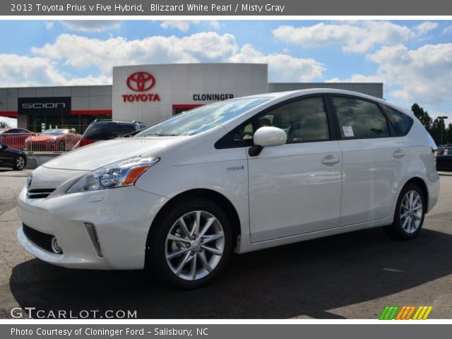 2013 Toyota Prius v Five Hybrid in Blizzard White Pearl