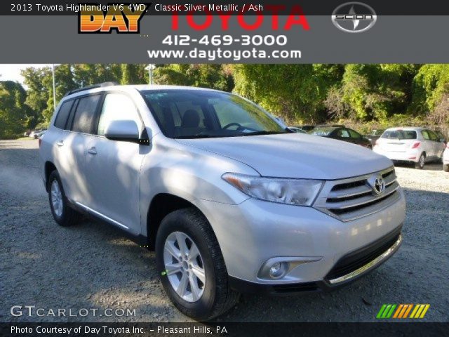 2013 Toyota Highlander V6 4WD in Classic Silver Metallic
