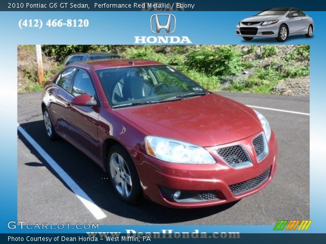 2010 Pontiac G6 GT Sedan in Performance Red Metallic