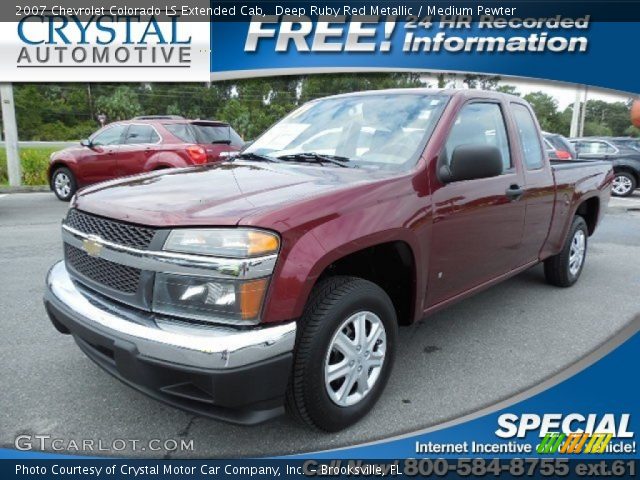 2007 Chevrolet Colorado LS Extended Cab in Deep Ruby Red Metallic