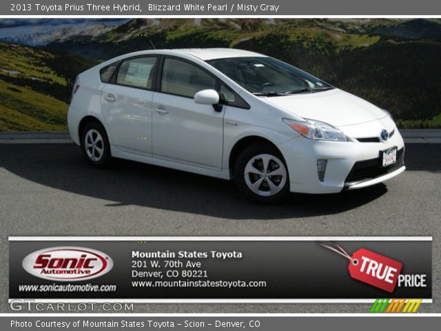 2013 Toyota Prius Three Hybrid in Blizzard White Pearl