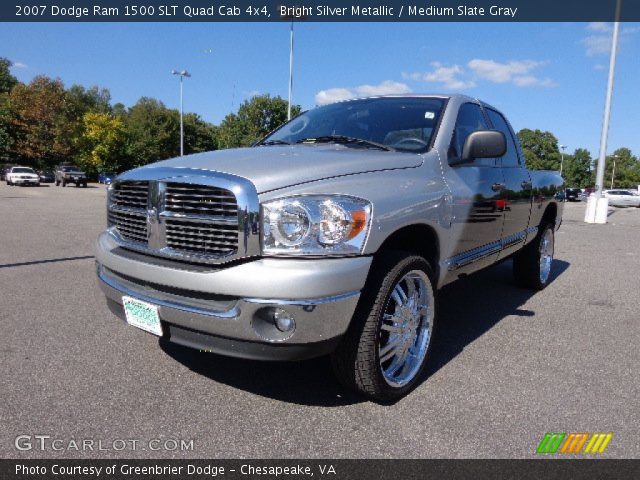 2007 Dodge Ram 1500 SLT Quad Cab 4x4 in Bright Silver Metallic