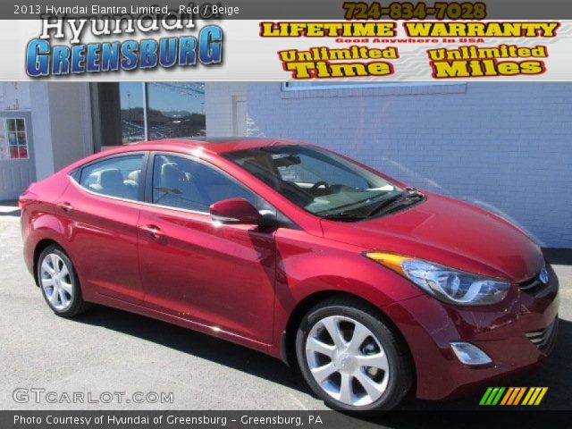 2013 Hyundai Elantra Limited in Red
