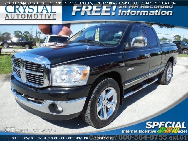 2008 Dodge Ram 1500 Big Horn Edition Quad Cab in Brilliant Black Crystal Pearl