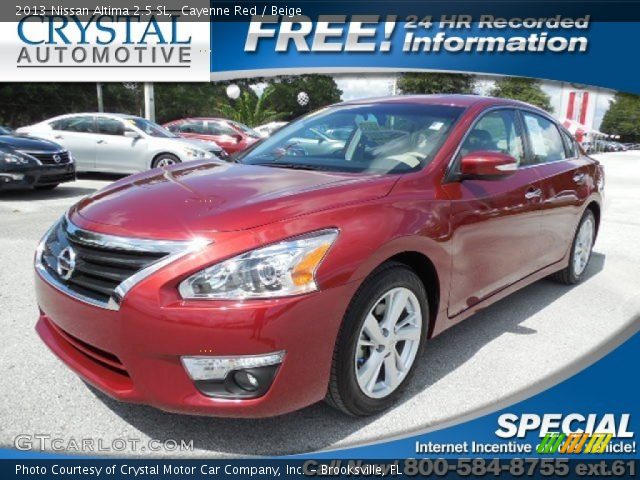 2013 Nissan Altima 2.5 SL in Cayenne Red