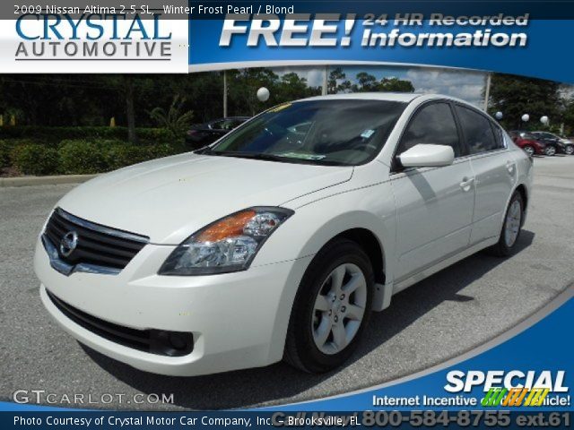 2009 Nissan Altima 2.5 SL in Winter Frost Pearl