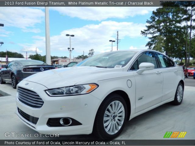 2013 Ford Fusion Energi Titanium in White Platinum Metallic Tri-coat