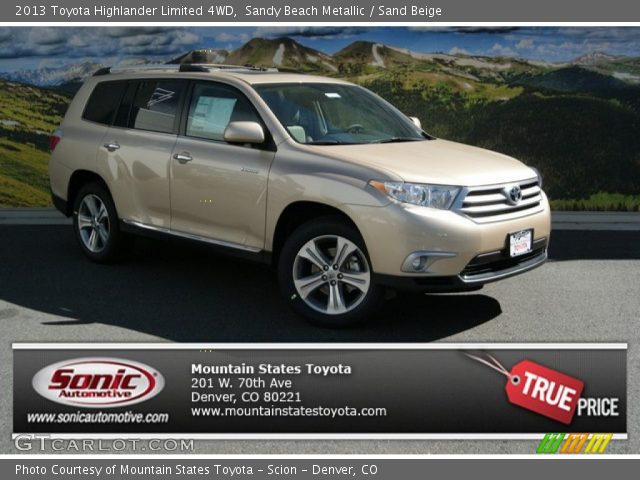 2013 Toyota Highlander Limited 4WD in Sandy Beach Metallic