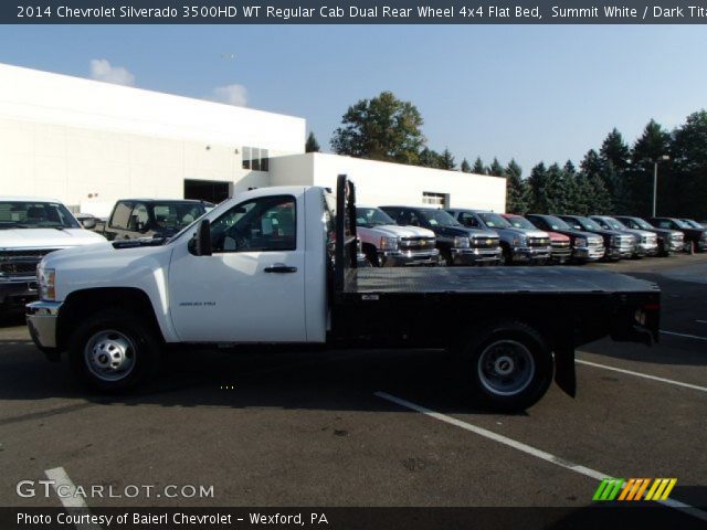 2014 Chevrolet Silverado 3500HD WT Regular Cab Dual Rear Wheel 4x4 Flat Bed in Summit White