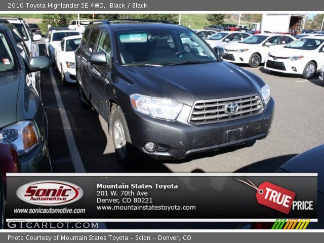 2010 Toyota Highlander SE 4WD in Black
