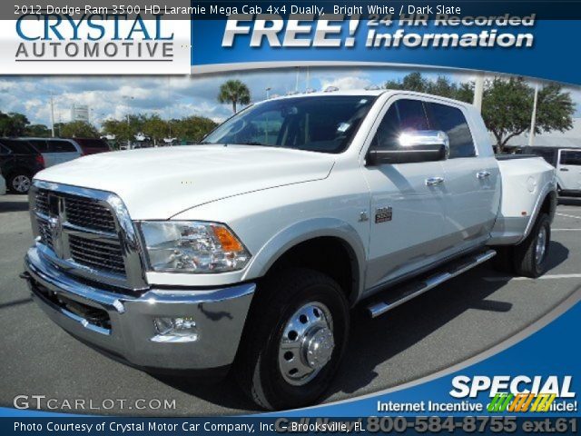 2012 Dodge Ram 3500 HD Laramie Mega Cab 4x4 Dually in Bright White