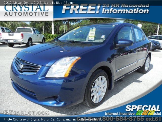 2012 Nissan Sentra 2.0 S in Metallic Blue