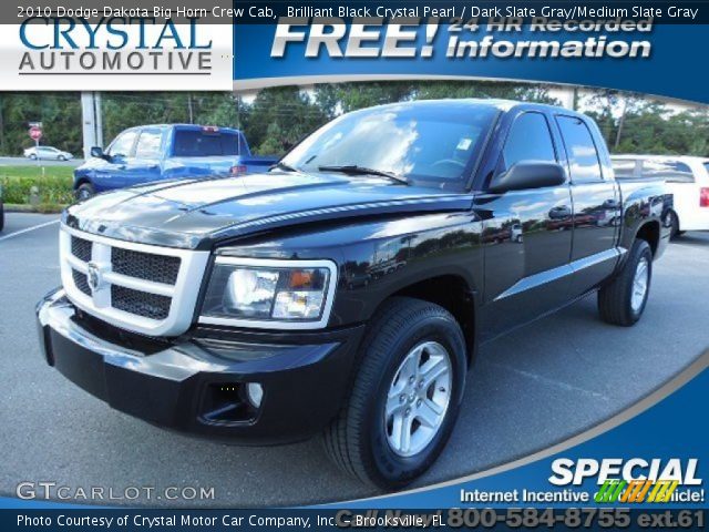 2010 Dodge Dakota Big Horn Crew Cab in Brilliant Black Crystal Pearl