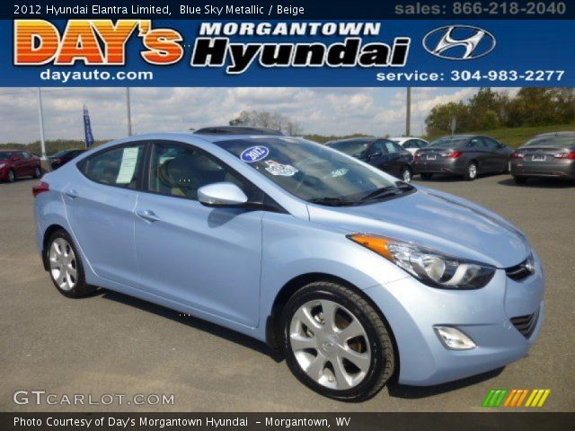 2012 Hyundai Elantra Limited in Blue Sky Metallic