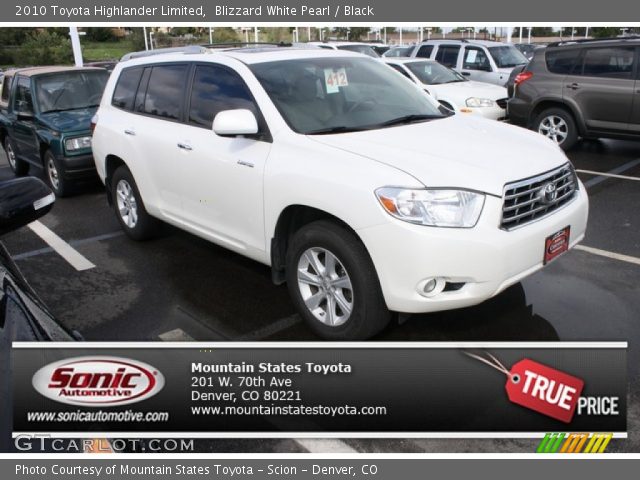 2010 Toyota Highlander Limited in Blizzard White Pearl