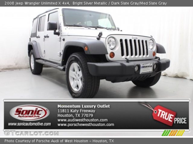 2008 Jeep Wrangler Unlimited X 4x4 in Bright Silver Metallic