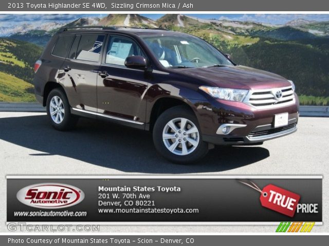 2013 Toyota Highlander SE 4WD in Sizzling Crimson Mica