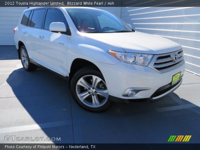 2012 Toyota Highlander Limited in Blizzard White Pearl