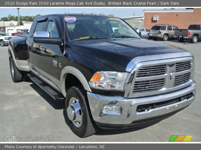 2010 Dodge Ram 3500 Laramie Mega Cab 4x4 Dually in Brilliant Black Crystal Pearl